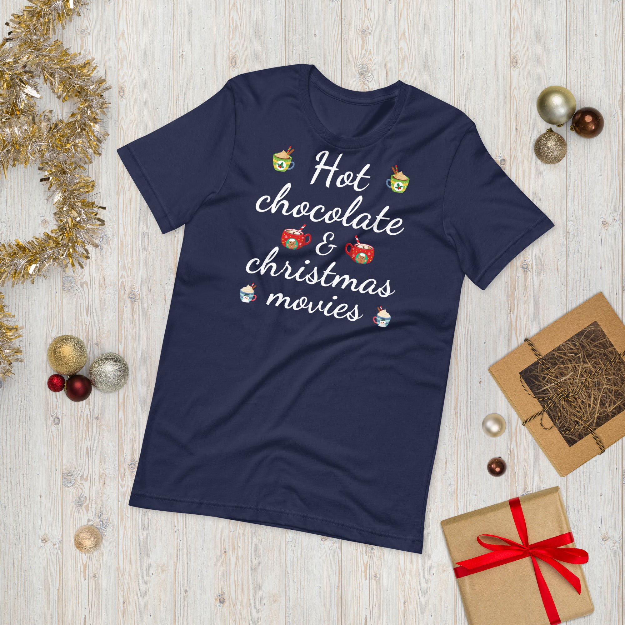 Hot Chocolate Christmas Shirt, Christmas Hot Chocolate Shirt With Candies, Christmas Shirts For Women, Christmas Pajama Shirt, Xmas Gift Tee - Madeinsea©