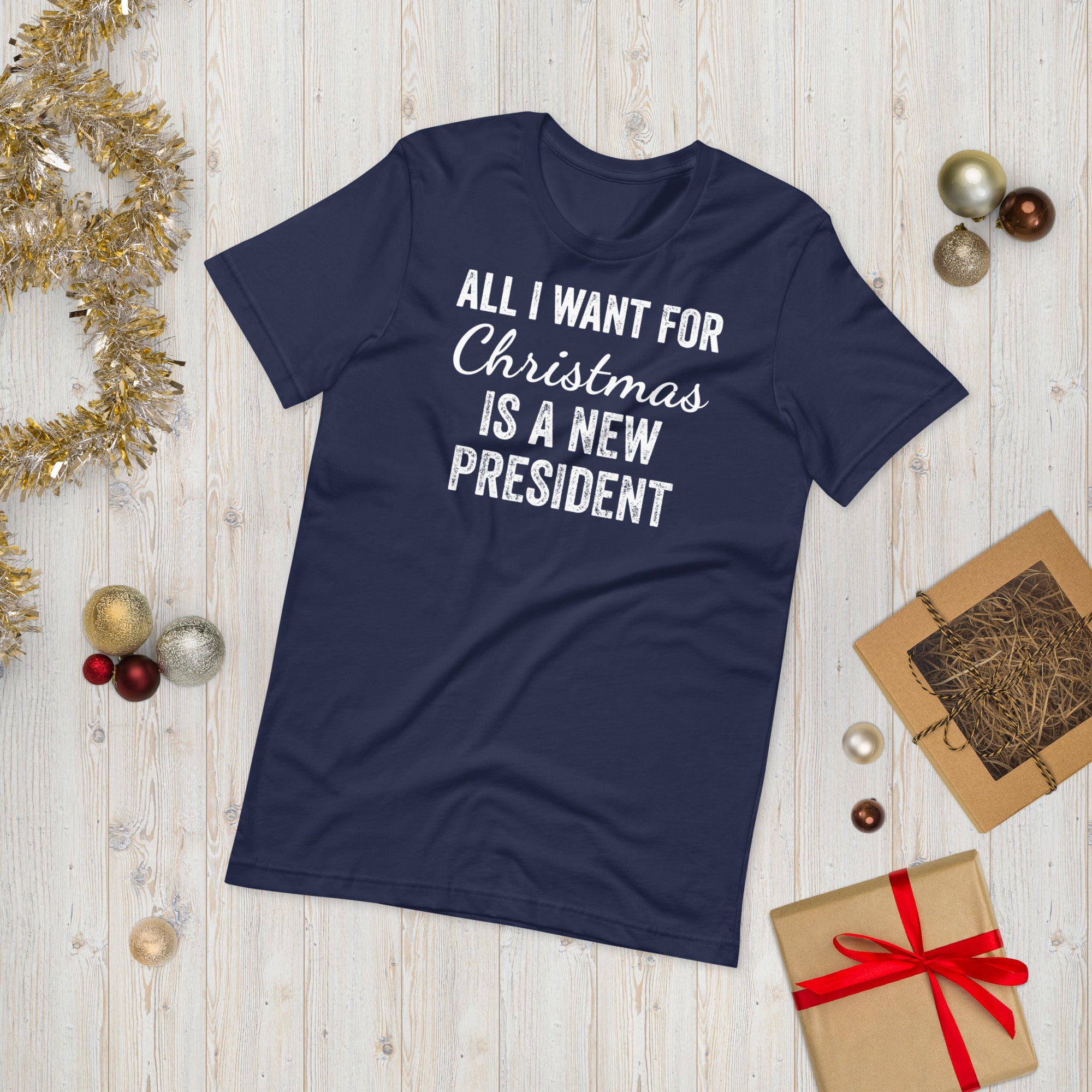 All I Want For Christmas Is A New President T Shirt, FJB Christmas Shirt, Christmas Gift, Anti Biden Gift, Christmas Pajamas, FJB Xmas Shirt - Madeinsea©