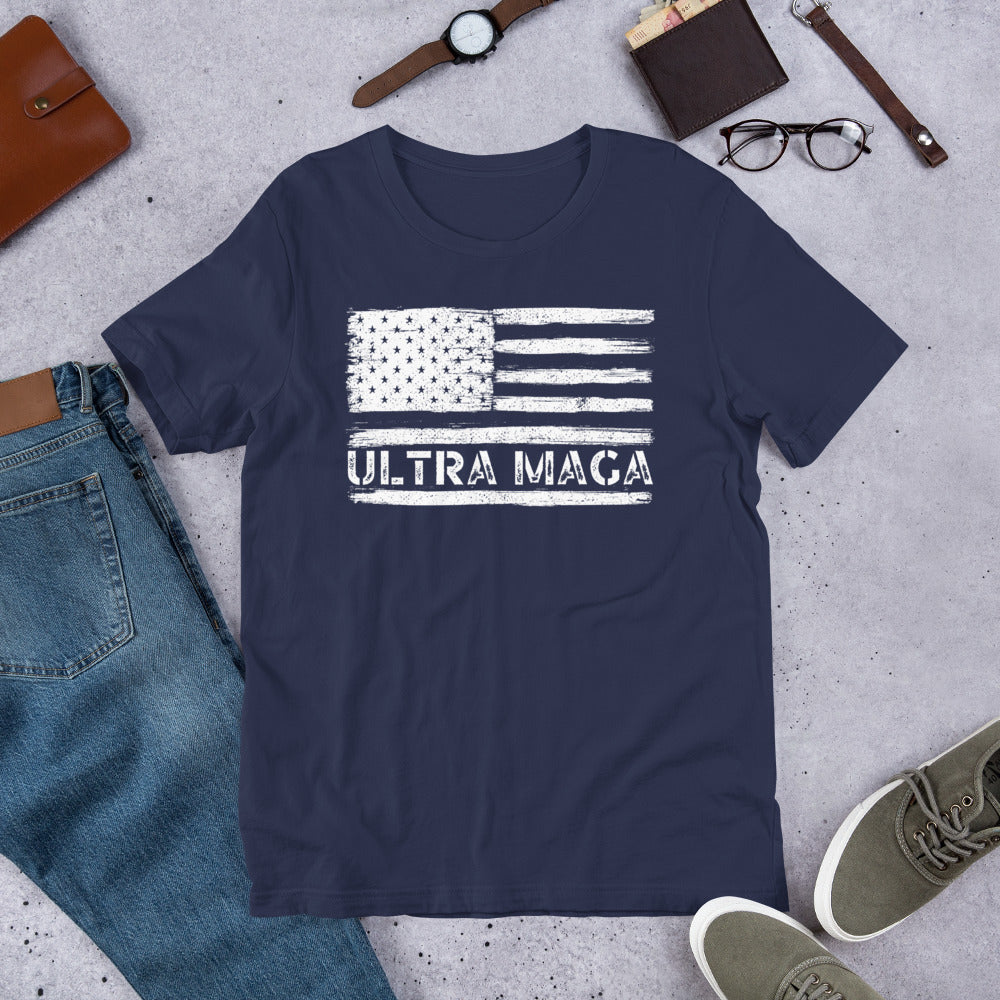 Ultra Maga American Flag Tshirt, Proud Ultra Maga Shirt, Republican Shirt, Ultra MAGA And Proud, Anti Biden, FJB Shirt, Patriotic Gifts - Madeinsea©