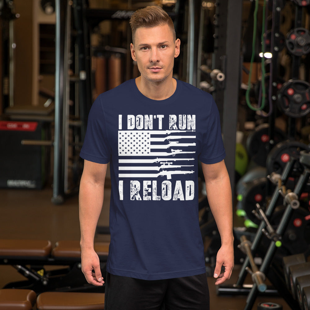 Funny 2nd Amendment Shirt, I Don&#39;t Run I Reload, Gun Lovers Gift, USA American Gun Flag Shirt, Republican Shirt, Patriotic Tshirt, Pro Guns - Madeinsea©