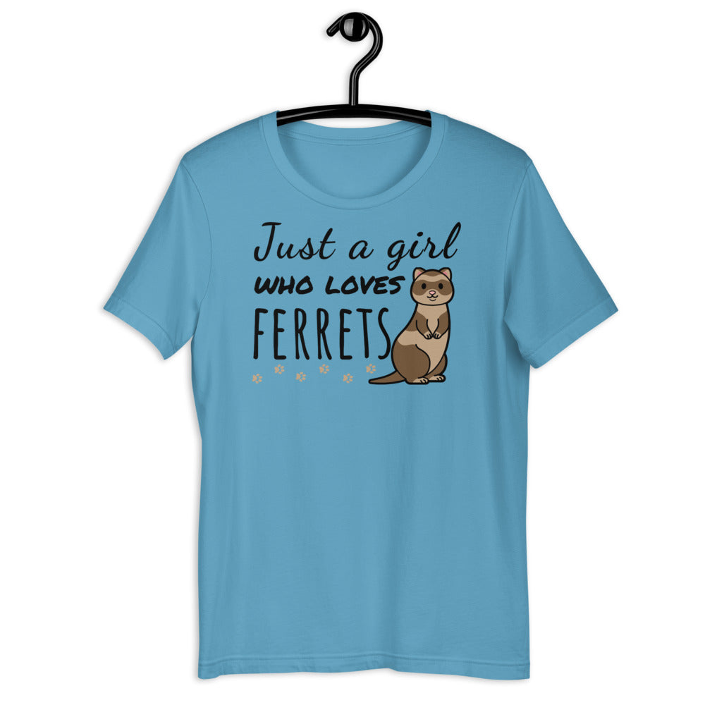 Just a girl who loves ferrets, Ferret Shirt, Cute Ferret Shirt, Ferret Mama Shirt, Ferret Mom, Love Ferrets, Ferret Love, Funny Ferret Tee - Madeinsea©