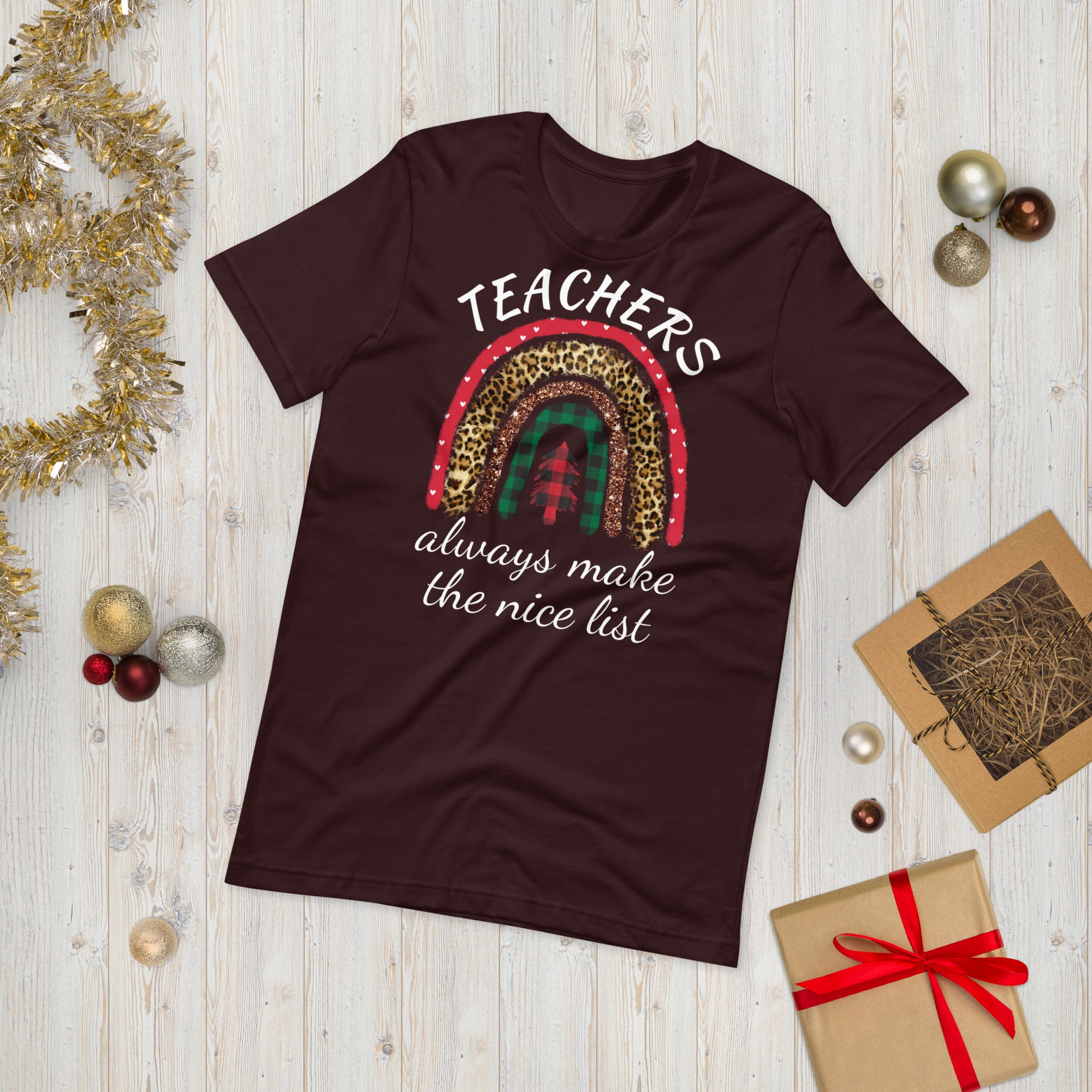 Teachers Always Make The Nice List, Teacher Shirts, Teacher Christmas Shirt, Teacher life, Holiday shirt, Xmas Teacher shirt, Teacher Santa