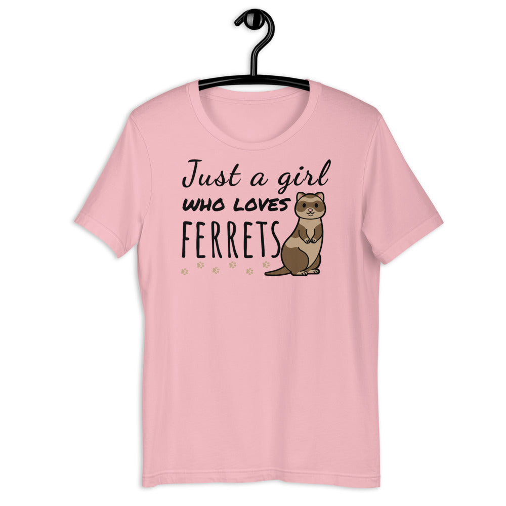 Just a girl who loves ferrets, Ferret Shirt, Cute Ferret Shirt, Ferret Mama Shirt, Ferret Mom, Love Ferrets, Ferret Love, Funny Ferret Tee - Madeinsea©