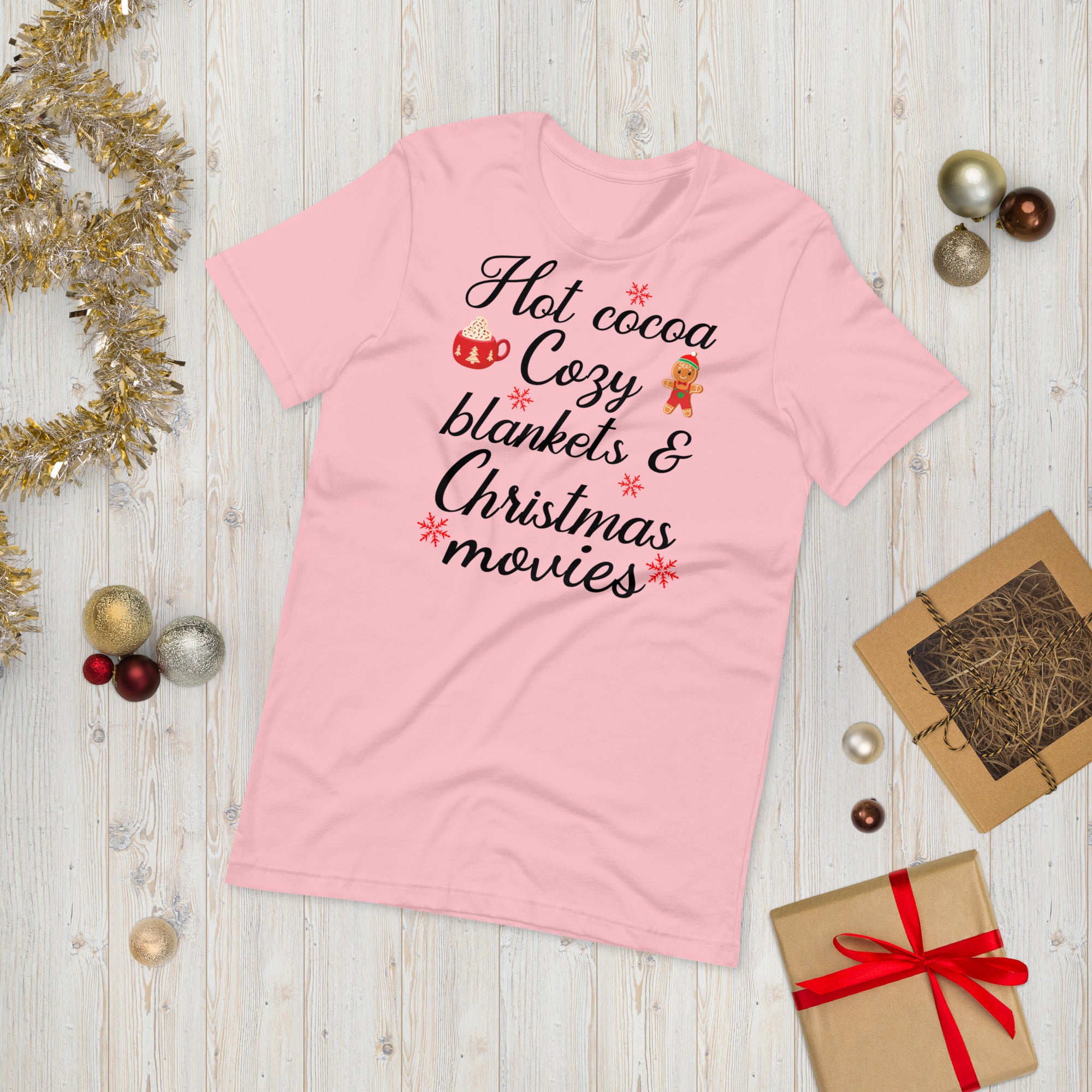 Camisa de Navidad, mantas acogedoras de cacao caliente Películas navideñas, camisa de invierno, camiseta navideña, camiseta de cacao, camisa acogedora de Navidad, camiseta feliz Navidad