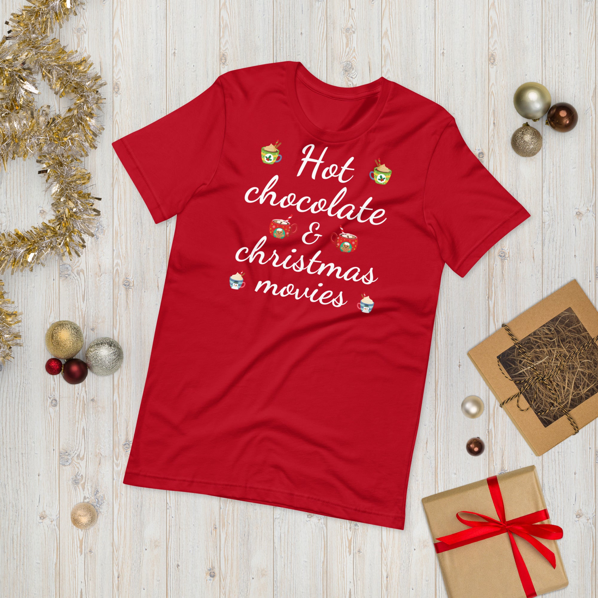 Hot Chocolate Christmas Shirt, Christmas Hot Chocolate Shirt With Candies, Christmas Shirts For Women, Christmas Pajama Shirt, Xmas Gift Tee - Madeinsea©