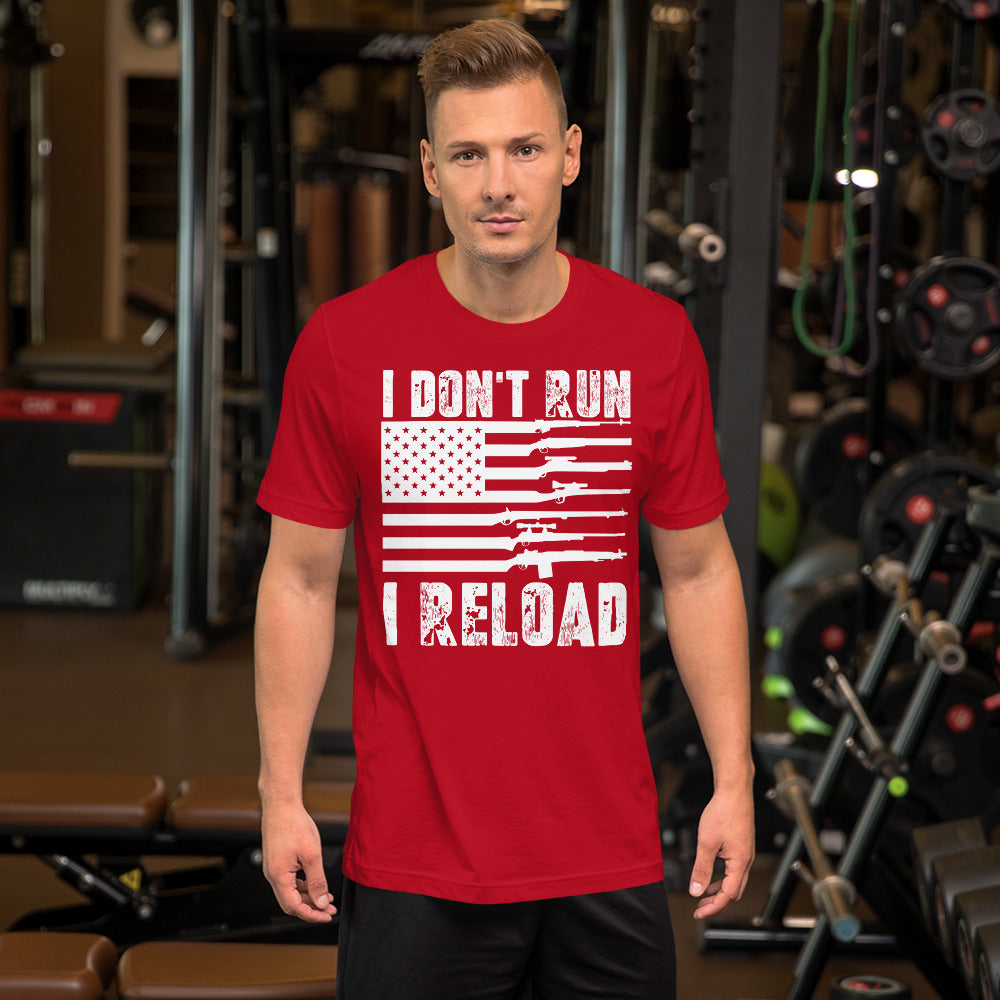 Funny 2nd Amendment Shirt, I Don&#39;t Run I Reload, Gun Lovers Gift, USA American Gun Flag Shirt, Republican Shirt, Patriotic Tshirt, Pro Guns - Madeinsea©