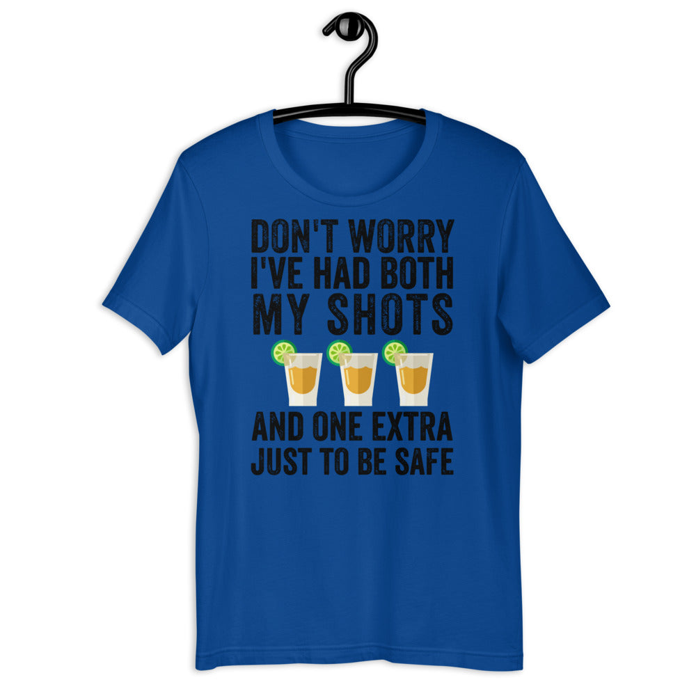 Don&#39;t Worry I&#39;ve Had Both My Shots Shirt Funny Tequila Vintage T-Shirt, Booster shot, Third shot, Extra shot, Funny Vaccination Tequila Shot