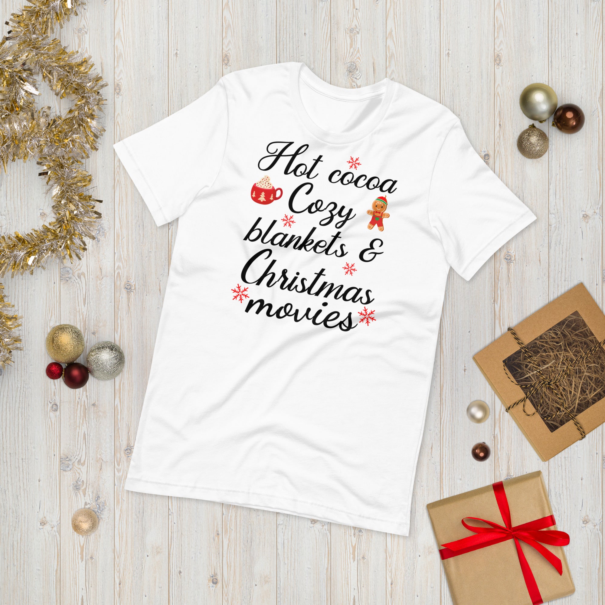 Camisa de Navidad, mantas acogedoras de cacao caliente Películas navideñas, camisa de invierno, camiseta navideña, camiseta de cacao, camisa acogedora de Navidad, camiseta feliz Navidad