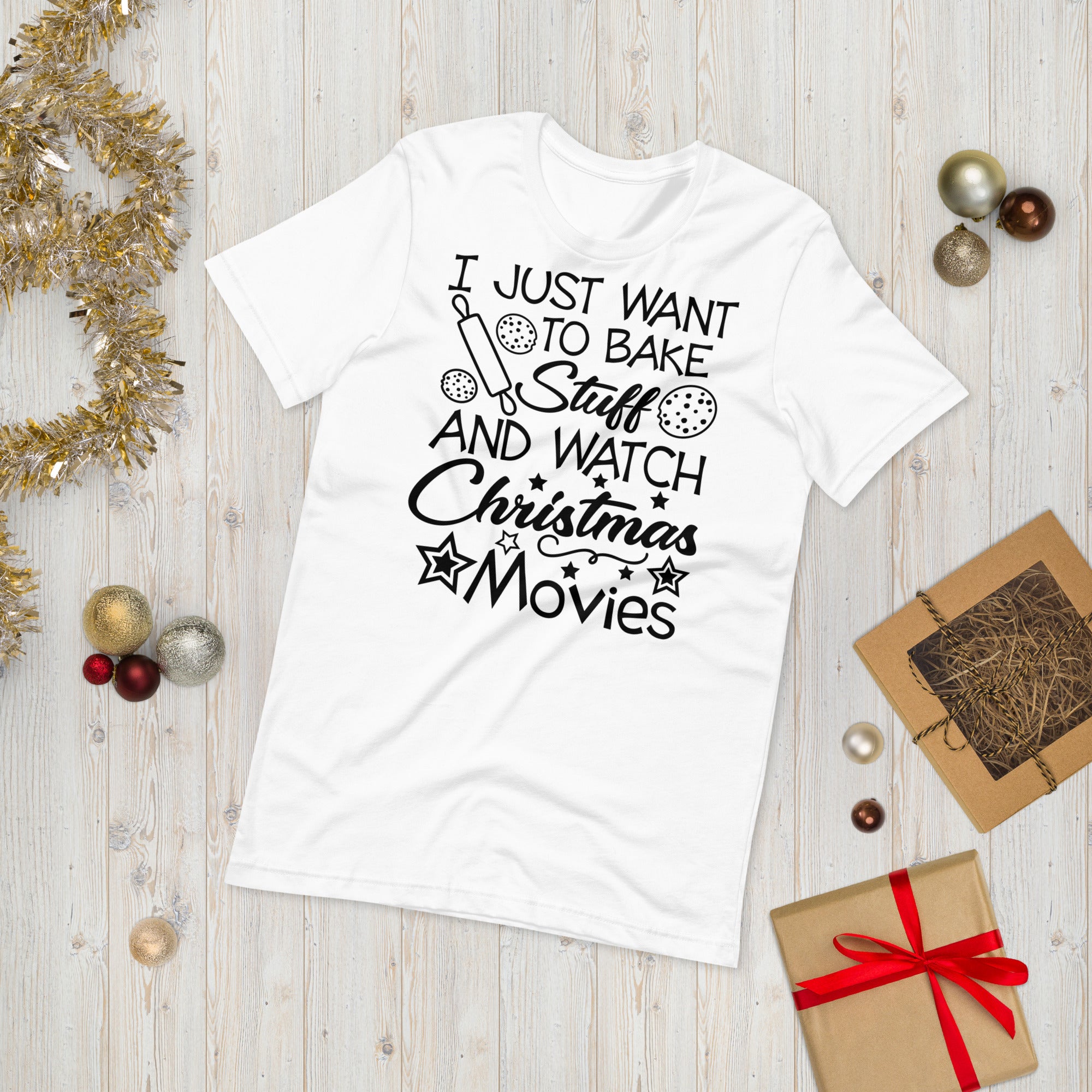 I just want to Bake Stuff and watch Christmas Movies shirt, Christmas Shirt, Holiday Christmas Baking Shirt, Baking Cookies Shirt, Xmas Bake - Madeinsea©