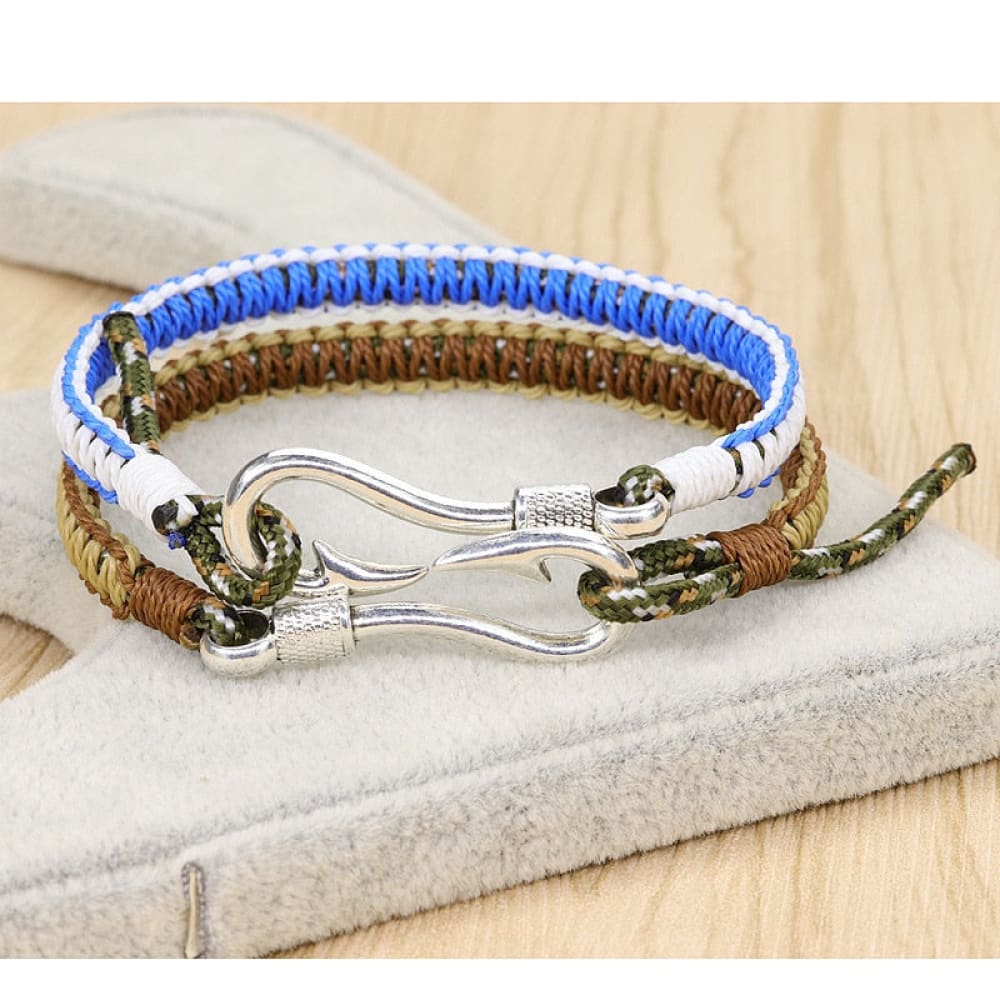 Aroncent Fish Hook Bracelet for Men Stainless Steel Fish Hook