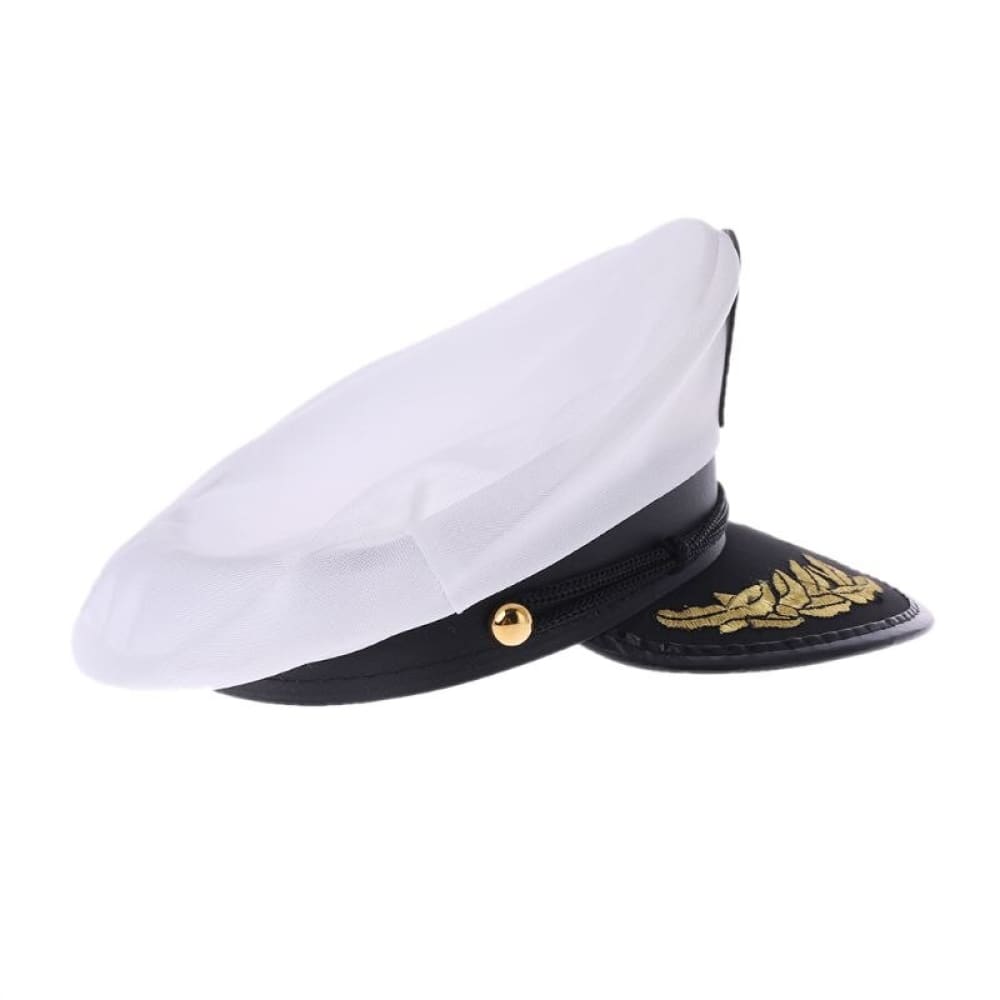 White Adult Yacht Boat Captain Navy Costume Party Cosplay