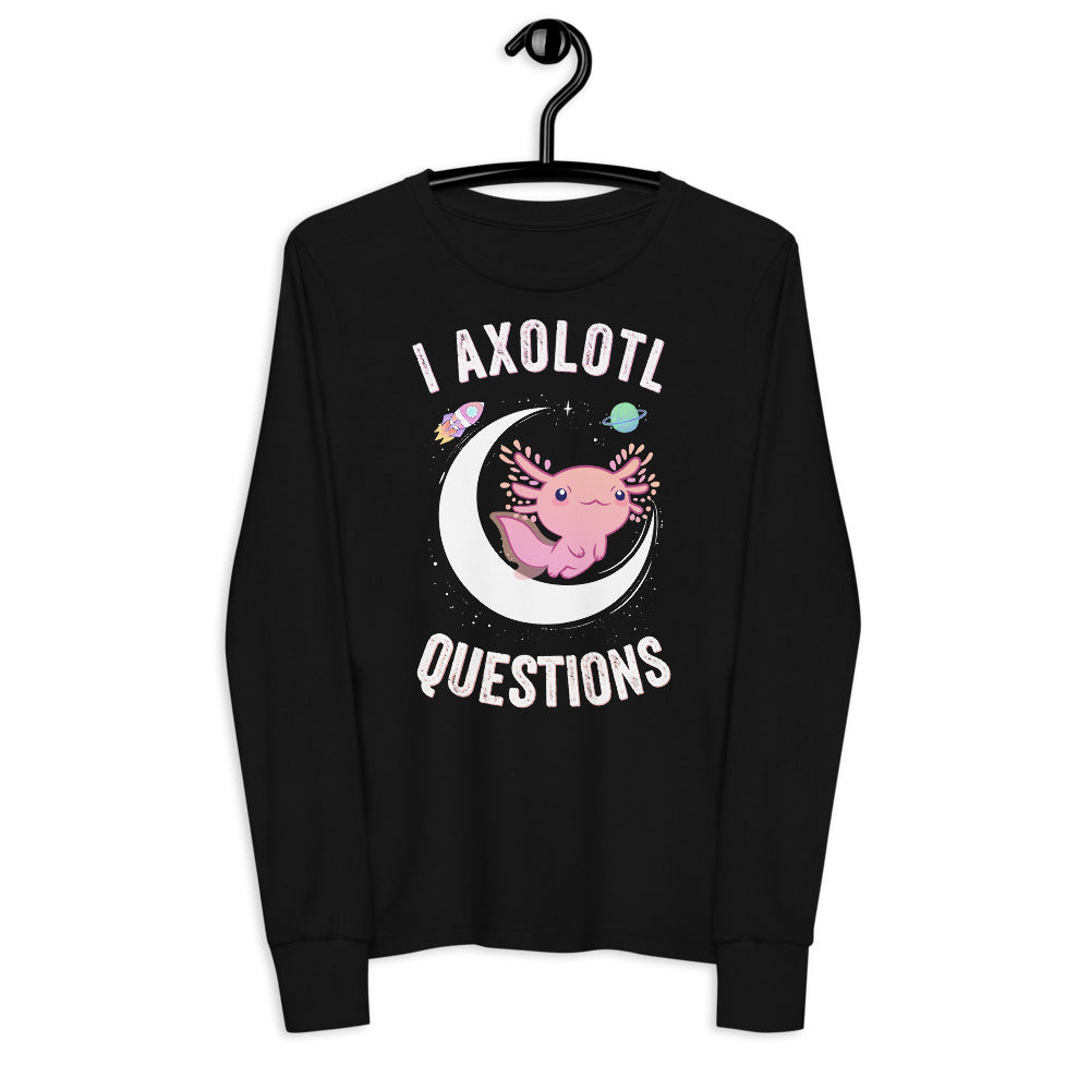 I axolotl questions, Axolotl Fish Kids Shirt, Axolotl Lover Gift, Cute Axolotl Shirt, Axolotl Youth long sleeve tee, Animal Lover Shirt - Madeinsea©