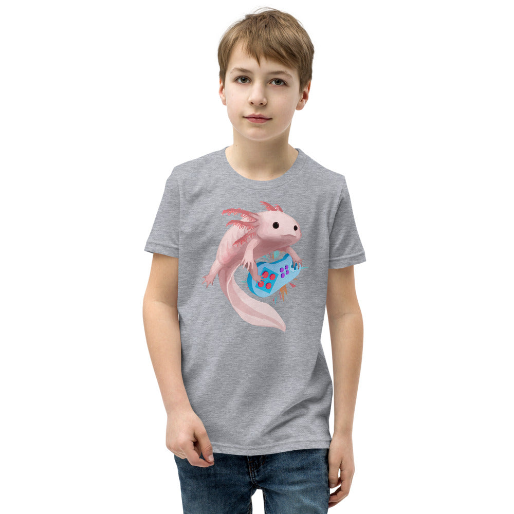 Axolotl Playing Video Games Kid&#39;s Shirt, Axolotl Fish Kids Shirt, Axolotl Lover Gift, Axolotl Kids Shirt, Axolotl Gaming Kids TShirt - Madeinsea©