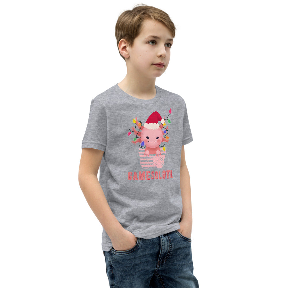 Gamesolotl T-Shirt, Axolotl Gaming Kids Shirt, Mexican walking fish Youth Shirt, Video Games Kids T-Shirt