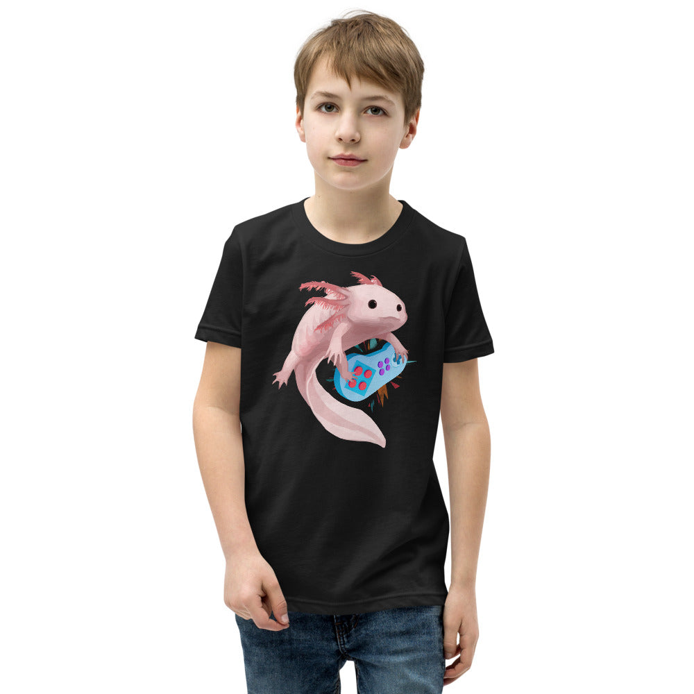 Axolotl Playing Video Games Kid&#39;s Shirt, Axolotl Fish Kids Shirt, Axolotl Lover Gift, Axolotl Kids Shirt, Axolotl Gaming Kids TShirt - Madeinsea©