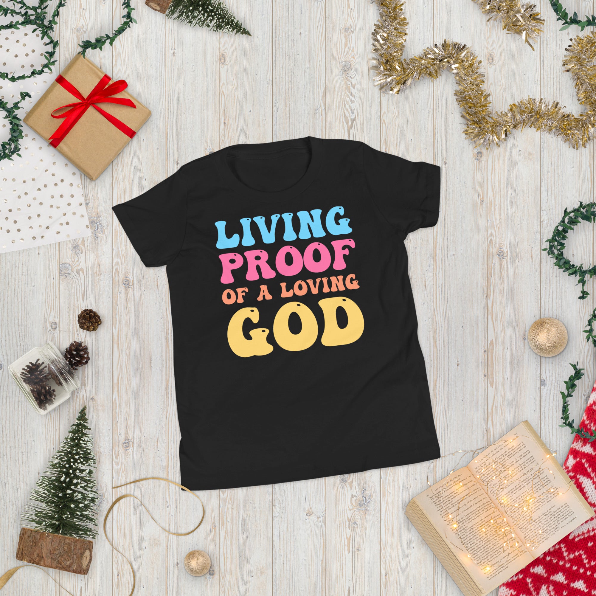 Living Proof Of A Loving God Kids Shirt, Aesthetic Christian Youth TShirt, Boys Girls Religious T Shirt, Bible Verse Shirts, Christian Gift - Madeinsea©