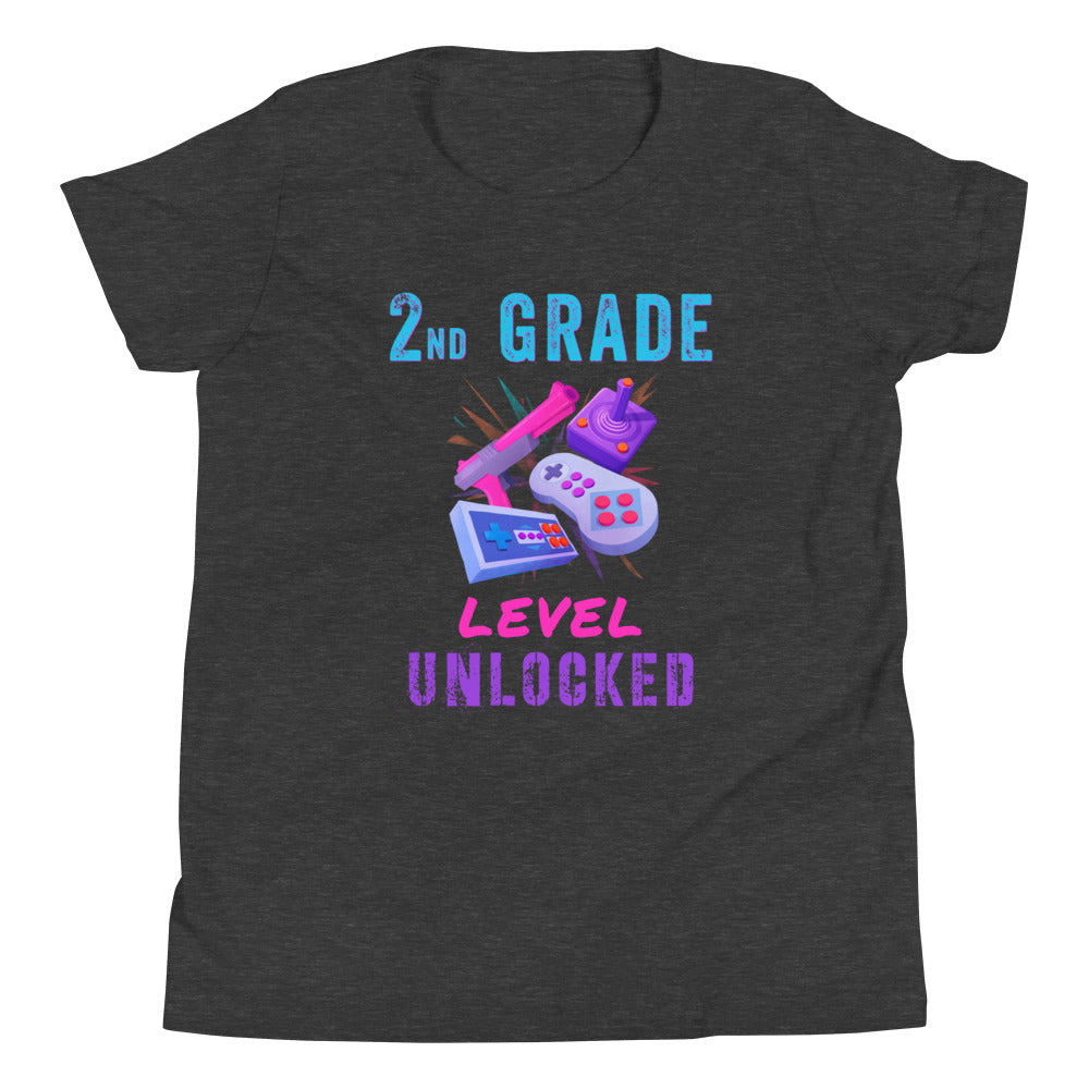 Level Unlocked 2nd Grade Shirt For Boy, Back To School Shirt, Second Grade Tee, Gaming Lovers Kid Shirt, Gift For Kids, First Day Of School - Madeinsea©