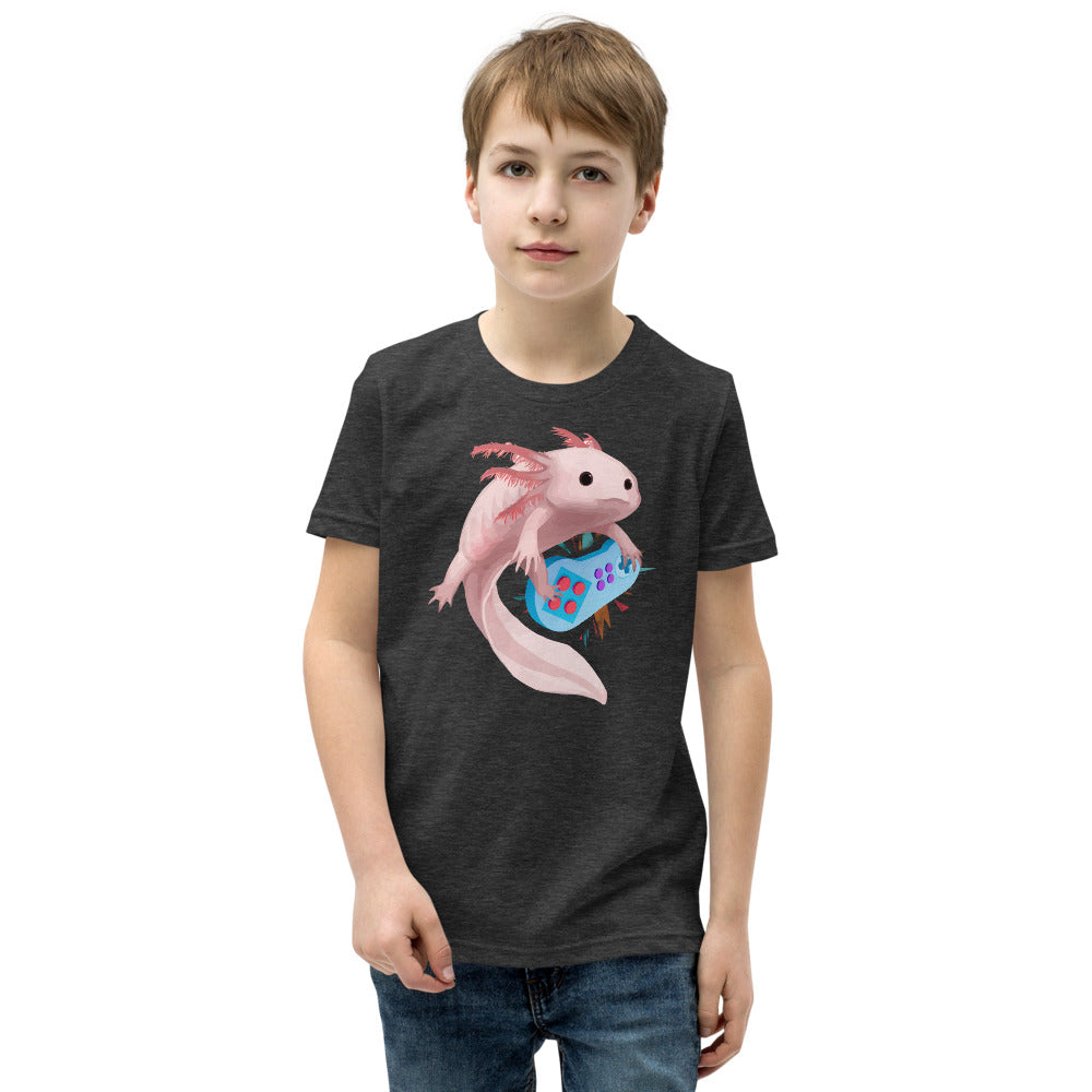 Axolotl Playing Video Games Kid&#39;s Shirt, Axolotl Fish Kids Shirt, Axolotl Lover Gift, Axolotl Kids Shirt, Axolotl Gaming Kids TShirt - Madeinsea©