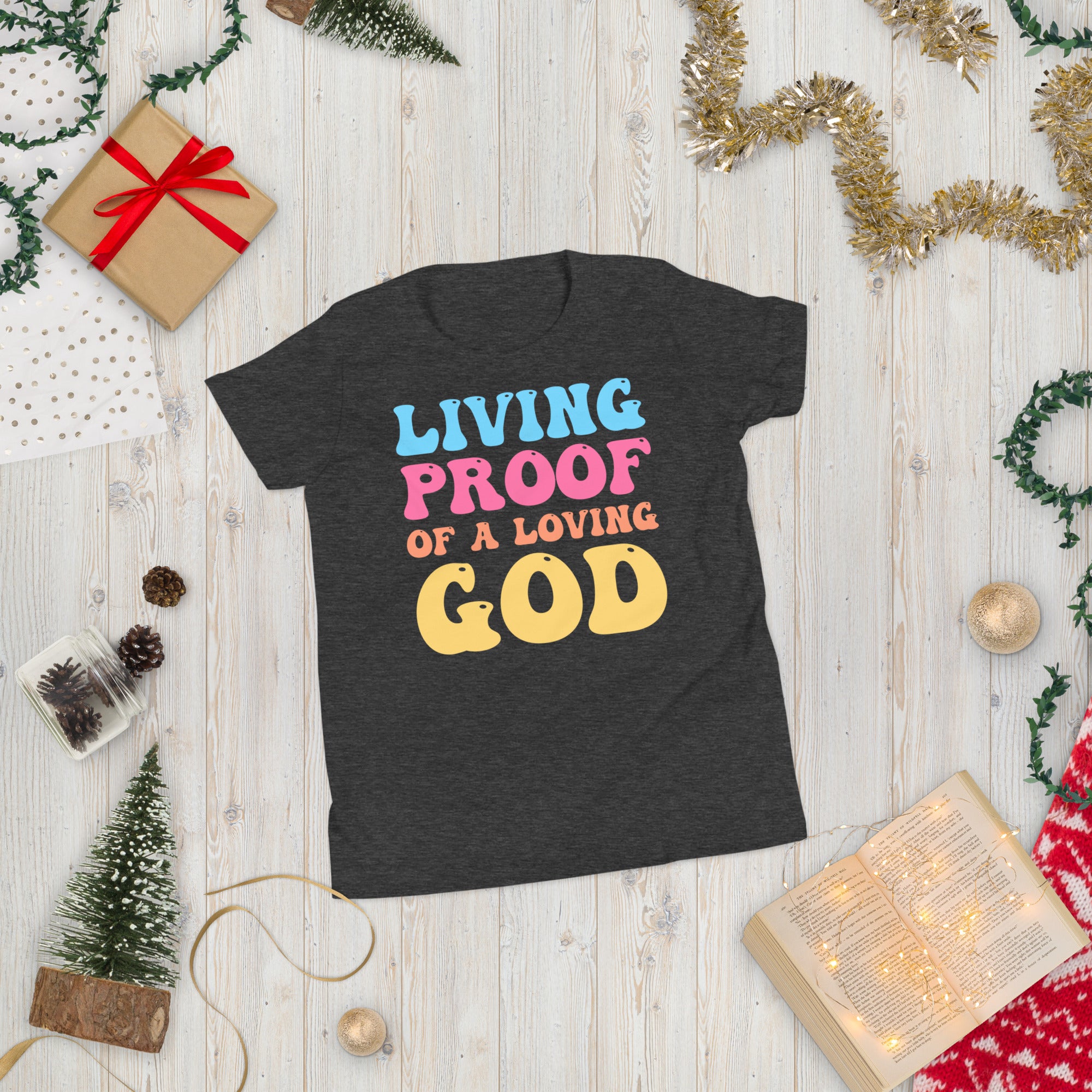 Living Proof Of A Loving God Kids Shirt, Aesthetic Christian Youth TShirt, Boys Girls Religious T Shirt, Bible Verse Shirts, Christian Gift - Madeinsea©