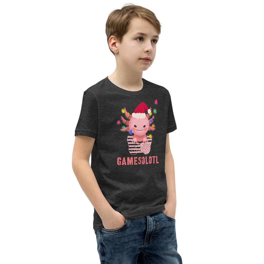 Gamesolotl T-Shirt, Axolotl Gaming Kids Shirt, Mexican walking fish Youth Shirt, Video Games Kids T-Shirt