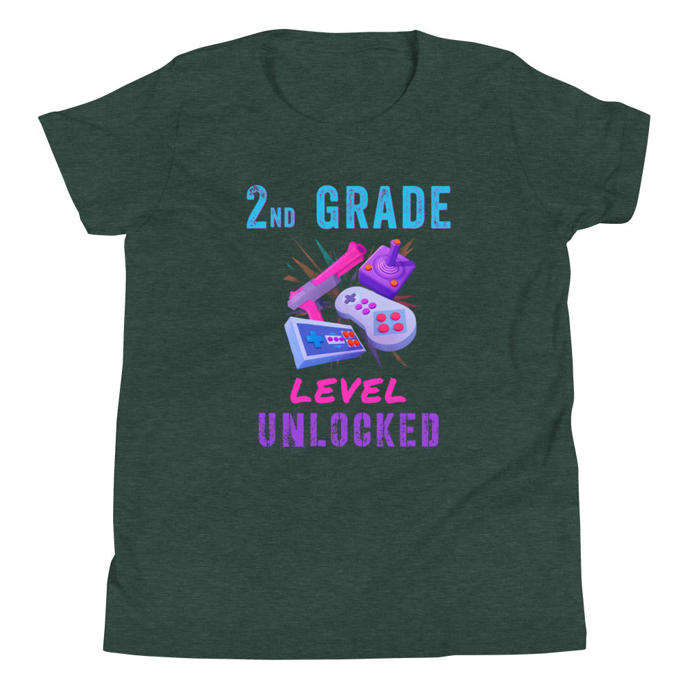 Level Unlocked 2nd Grade Shirt For Boy, Back To School Shirt, Second Grade Tee, Gaming Lovers Kid Shirt, Gift For Kids, First Day Of School - Madeinsea©