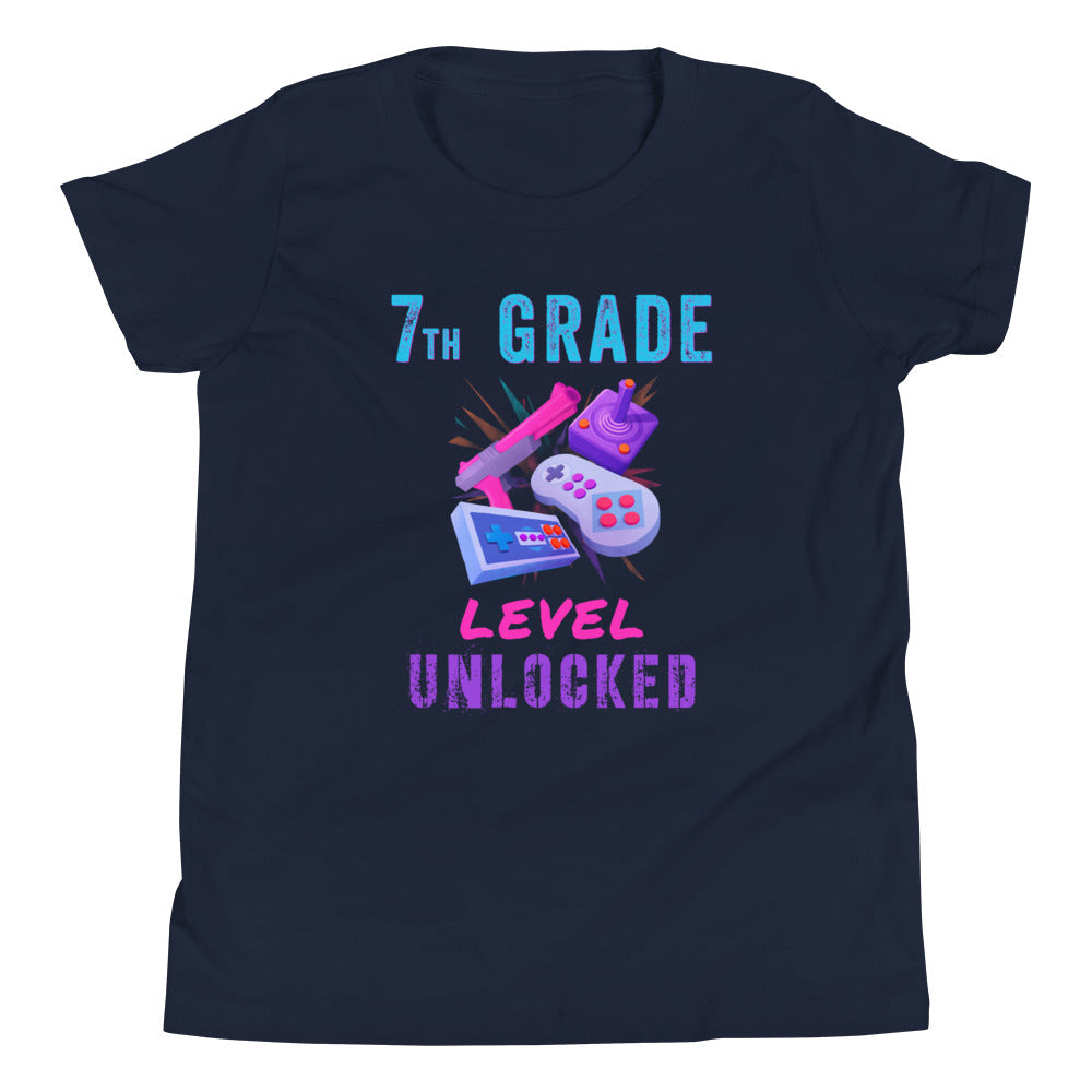 Seventh Grade Shirts, Back To School Shirt, 7th Seventh Grade Level Unlocked Shirt, Kids Back to School Shirt, Gamer boy shirt, Kids Shirt - Madeinsea©