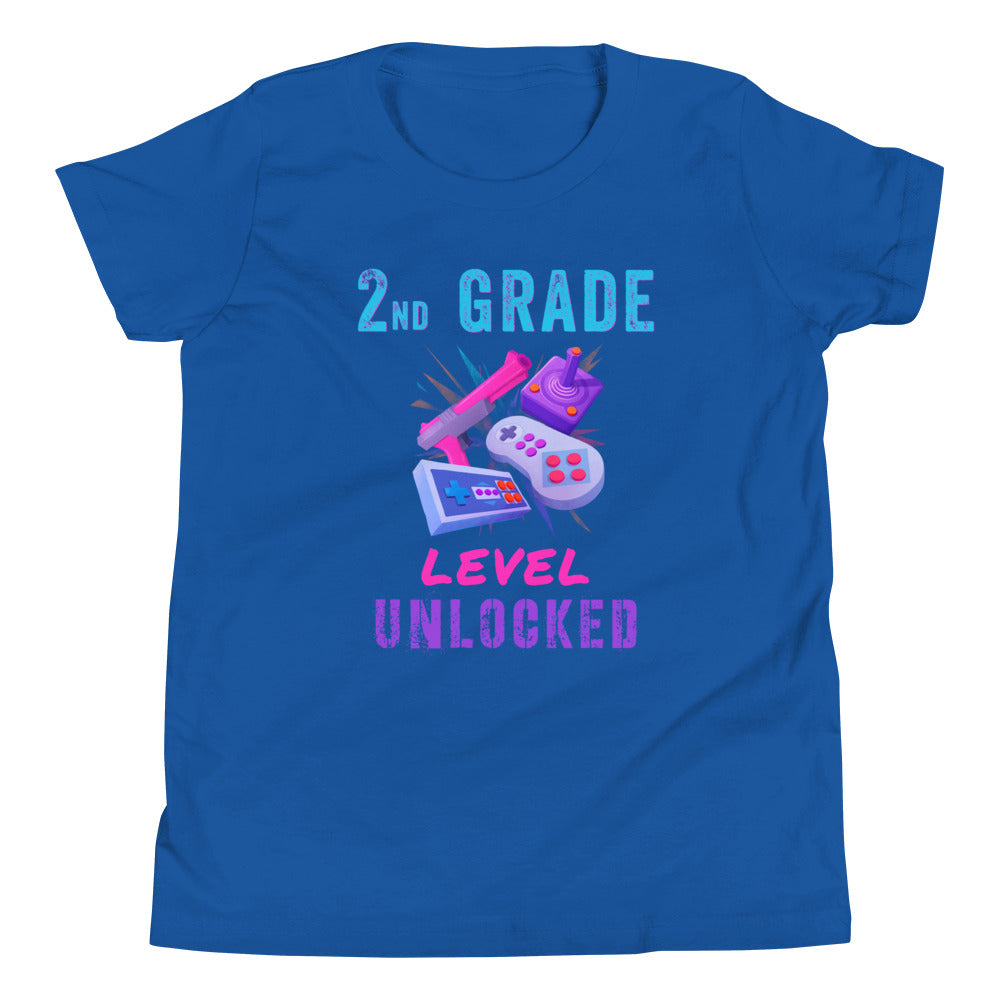 Level Unlocked 2nd Grade Shirt For Boy, Back To School Shirt, Second Grade Tee, Gaming Lovers Kid Shirt, Gift For Kids, First Day Of School - Madeinsea©