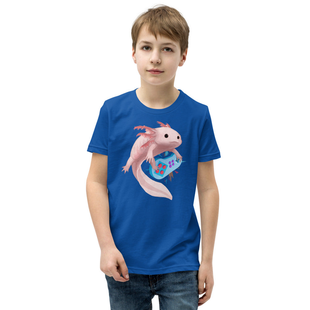 Axolotl Playing Video Games Kid&#39;s Shirt, Axolotl Fish Kids Shirt, Axolotl Lover Gift, Axolotl Kids Shirt, Axolotl Gaming Kids TShirt - Madeinsea©