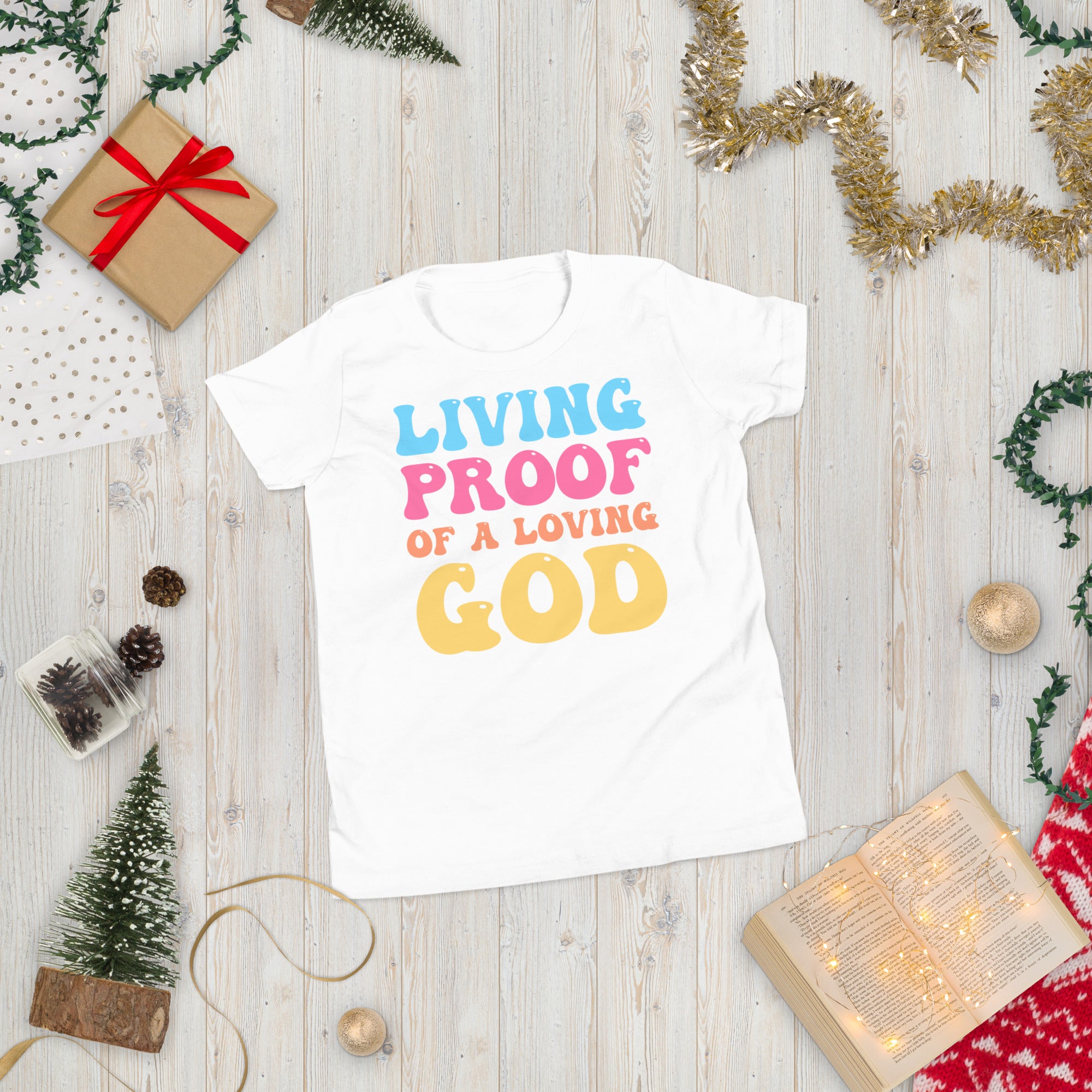 Living Proof Of A Loving God Kids Shirt, Aesthetic Christian Youth TShirt, Boys Girls Religious T Shirt, Bible Verse Shirts, Christian Gift - Madeinsea©